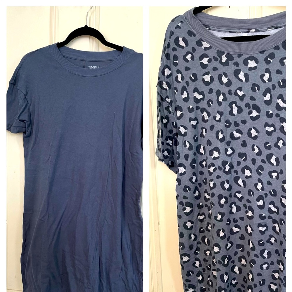 Gray and Leopard T Shirt Dress Bundle - Size M